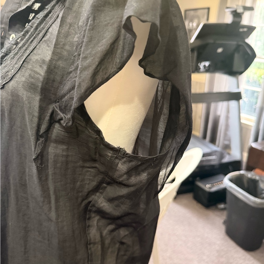 7 For All Mankind Charcoal Button-Up Blouse - Picture 5 of 5